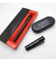 Clipper® Klasik Siyah Kişiye Özel Çakmak ve Kalem Seti Hediyelik Çakmak