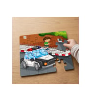 Polis Arabası Tasarımlı 24 Parça Ahşap Çocuk Puzzle MPK0125