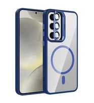 Galaxy S25 FE Kılıf Standlı ve Kamera Lens Hediyeli M-Safe Şarj Özellikli Zore Etro Kapak