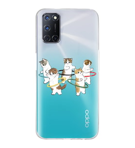 Oppo A52/A72/A92 Uyumlu Tatlı Kediler Tasarımlı Şeffaf Telefon Kılıfı