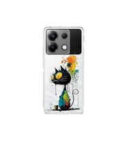 Poco X6 ile Uyumlu Splash Kedi Tasarımlı Şeffaf Silikon Kılıf