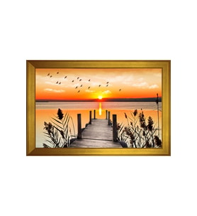 Manzara Temalı Kanvas Tablo 50 x 70 cm Gold Çerçeve