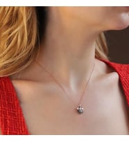 Kedi Maske Rose Gold Kaplama Gümüş Kolye