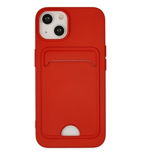 Pilelistore   iPhone 14 Plus Kılıf Kelvin Kartvizitli Silikon - Kırmızı