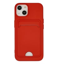 Pilelistore   iPhone 14 Plus Kılıf Kelvin Kartvizitli Silikon - Kırmızı