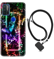 Reeder P13 Blue Max Pro Kılıf Desenli İpli Askılı Butterfly Neon 1684