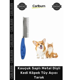 #Petshop Ergonomik Kauçuk Saplı Metal Dişli Evcil Hayvan Bakım Masaj Kedi Köpek Tüy Açıcı Tarak