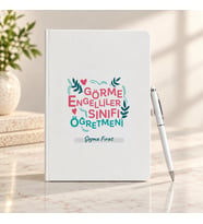 Görme Engelliler Sınıfı Öğretmenine İsme Özel Defter ve Kalem Seti