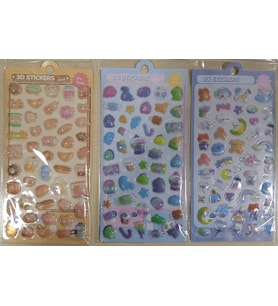 3D Kabarık Pofuduk Çıkartma Sticker Seti Defter Telefon Süsü (3 Farklı Tema) M2