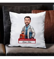 Kişiye Özel Hediye En Başarılı Erkek Acil Servis Doktoru Karikatürlü Yastık