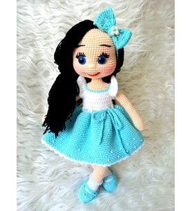 Mavi Busem Bebek Amigurumi Organik Oyuncak