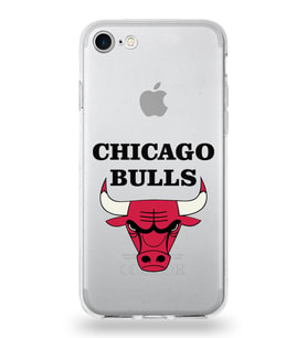 Apple iPhone SE 2022 Uyumlu Kapak Chicago Bulls Tasarımlı Şeffaf Silikon Kılıf
