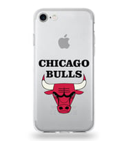 Apple iPhone SE 2022 Uyumlu Kapak Chicago Bulls Tasarımlı Şeffaf Silikon Kılıf