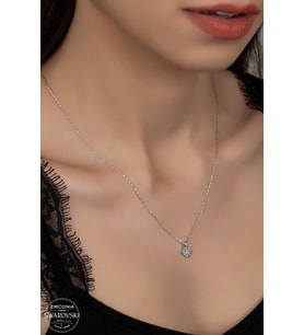 SWAROVSKİ CRYSTALT ÖZEL ASARIM  925 AYAR GÜMÜŞ KOLYE