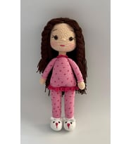 Pijamalı Kız Bebek Amigurumi Organik Oyuncak