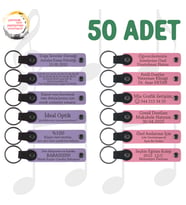 M Menekşe & Pembe, 50’li Set, İsim Yazılabilen Deri Anahtarlık, Doğum Günü Partilerine Anlamlı Katkı
