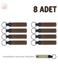 Kahverengi & S.Kahve, Karne Hediyesi İçin Tüm Sınıfa Özel, 8' li Set, Hediyelik Hatıra Anahtarlığı (Açık Kahve)