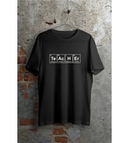 24 Kasım Kimya Öğretmeni Hediyesi Baskılı Bisiklet Yaka T-shirt - Beyaz