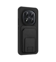 Redmi Note 15 Pro 4G Kılıf Kartlıklı ve Deri Dokulu Şık ApexWallet Premium Kapak RYC/Bikart (Siyah)