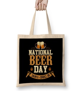 National Beer Day January 1st to December 31st Pun Bez Çanta Uzun Saplı