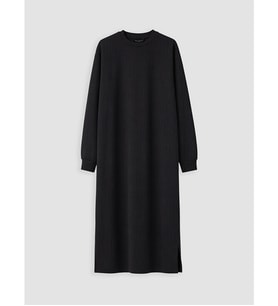 LCW Modest Siyah Bisiklet Yaka A Kesim Sweat Elbise