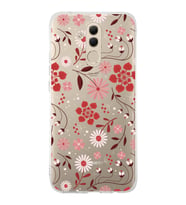 Huawei Mate 20 Lite Uyumlu Kapak Flowers Tasarımlı Şeffaf Silikon Kılıf