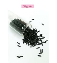Uzun Boru Kesme Boncuk Çap 2mm Uzunluk 10 mm - 60 Gram - Siyah - BNC280