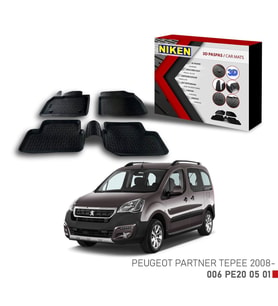 Peugeot Partner Tepe için Uyumlu -2008 3D Paspas (Karışık)