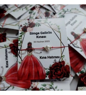 Kişiye Özel (20-50-100-200 Adet) Isimli Incili Şans Bilekliği Söz, Nişan, Kına, Nikâh, Hediyesi - BC0023