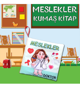 Tox Meslekler Sessiz Kumaş Kitap T112 - Bez Kitap , Eğitici Oyuncak , Yumuşak ve Hışırtılı