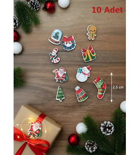 Yılbaşı Mini Figür 1 10'lu paket (Çok Renkli-Renksız)