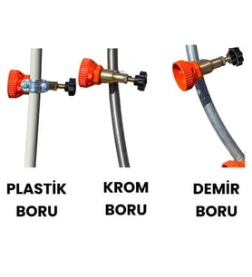 4+4 Başlıklı Hilal Tip İlaclama Makina Aparatı (BEYAZ-SOHO GRİ)