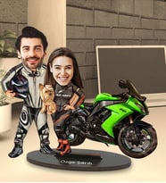 Kişiye Özel Motorcu Çİft Tasarımlı Karikatür Biblo