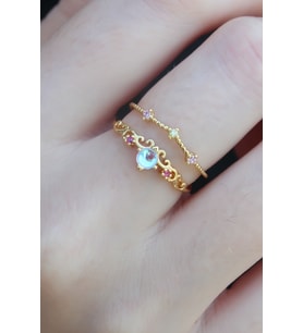 Gold Renk Zirkon Taşlı Taç Model Kadın Yüzük TJ-BYK2665