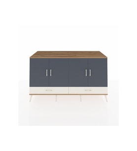 Kronos Konsol 6 Raflı 2 Çekmeceli 4 Kapaklı 176x59x99 Çam-Antrasit/Aytaşı