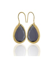 Kadir Jewellery 22 Ayar Altın Kaplama Damla Taşlı Küpe -El İşçiliği Ve Hipoalerjenik Küpe