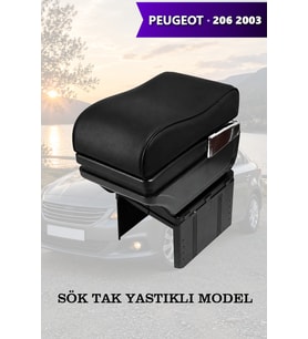 peugeot 206 2003 kol dayama Siyah Yastıklı Lüks geniş model Deri