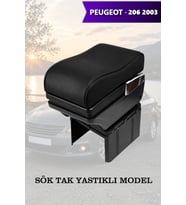 peugeot 206 2003 kol dayama Siyah Yastıklı Lüks geniş model Deri