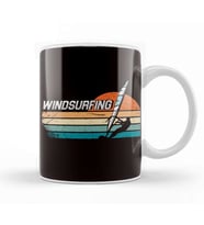 Retro Windsurfing Water Sports Windsurfer Ocean Wave Surfer Kupa Bardak Porselen