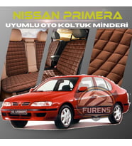 Nissan Primera Kahverengi Renk Tay Tüyü Cepli & Terletmez Sırtlı Oto Koltuk Minder Seti - Koltuk Koruma Kılıfı (ÖN & ARKA TAM SET)