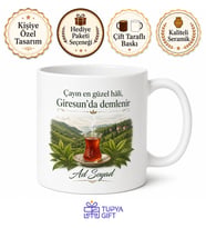 Giresun Çay Saatine Özel Kupa Bardak Hediye Baskılı Porselen Mug