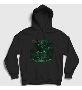 Presmono Unisex Siyah Castle Demons And Wizards Kapüşonlu Sweatshirt 395950tt