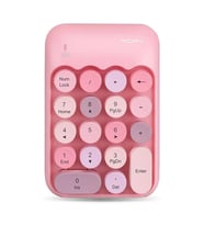 Renkli Daktilo Tarzı Vintage Kablosuz Wıreless Numeric Keypad 18 Tuşlu Sayısal Klavye Numpad (Pembe)