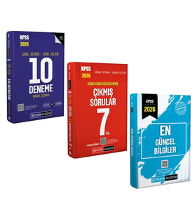Pegem Yayınları KPSS 2026 Çıkmış Sorular 10 lu Deneme ve Güncel Bilgiler Seti 3 Kitap