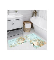 Rovigo Home Dijital Baskılı 2'li Banyo paspas Takımı RVG5013 (Mavi)