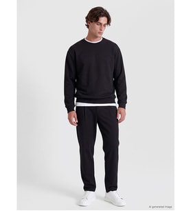 LCW Vision Siyah Slim Fit Erkek Pileli Pantolon