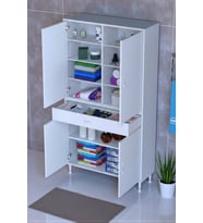 Eliusta Nexa Modüler Dolap  100 Cm Banyo/Mutfak Dolabı Extra Kullanım Alanlı 100x173x32,5 cm Beyaz Dolap