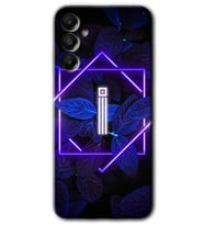 Galaxy A05s Kılıf HD Desen Baskılı Kılıf - Dark Neon Yaprak İ Harfi