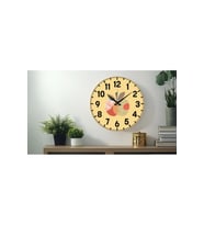 Dekoratif Türkçe Rakamlı UV Baskılı Duvar Saati (Sessiz) Akar Mekanizma 40CM Metal Akrep Yelkovan