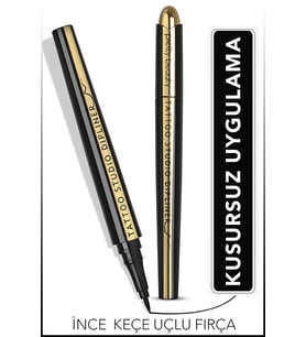 Pretty  Tattoo Studio Dipliner, Keçe Uçlu Kalem Eyeliner Siyah